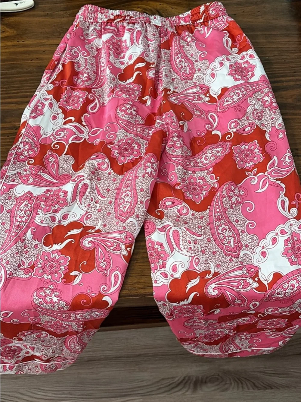 J.Crew Pink & Red Paisley Drawstring Pants